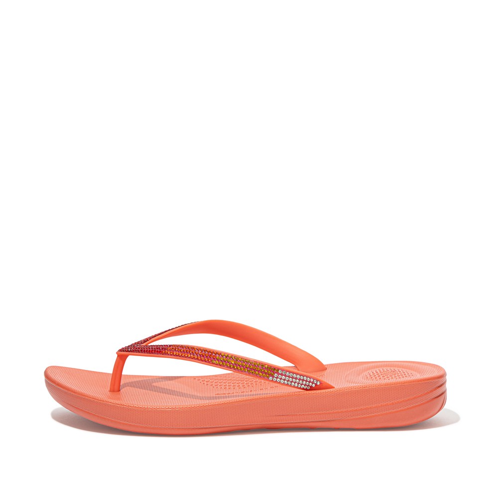 Fitflop Womens Flip-flops Coral Pink - Iqushion Ombré Sparkle - DZ8453617